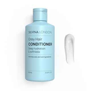 Silvina London conditioner bottle with moisturising formula for grey hair