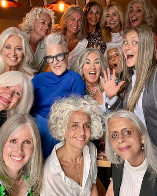 Grey hair women enjoying together