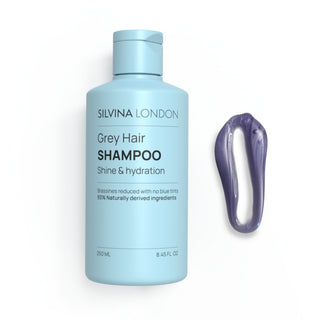 Texture of our Silvina London shampoo with blue undertones for healthy grey hair